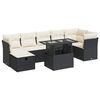 vidaXL 8-dijelni set vrtnih sofa od poliratana s jastucima crni