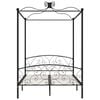 vidaXL Okvir za krevet s nadstre&scaron;nicom crni metalni 140 x 200 cm