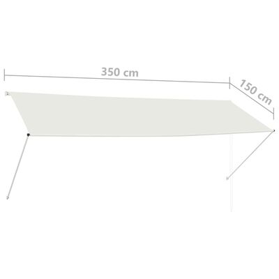 vidaXL Tenda na uvlačenje 350 x 150 cm krem