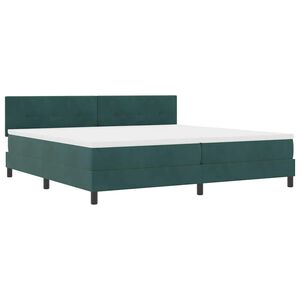 vidaXL LED Box Spring Krevet Tamnozelena 200 x 200 cm Bar&scaron;un
