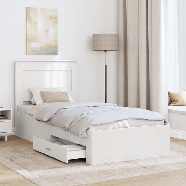 vidaXL Krevetna konstrukcija s ladicama s uzglavljem Konstruirano drvo