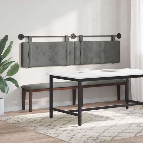 vidaXL Držeće uzglavlje Zidne Tamno siva 210 x 55 x 5 cm Bar&scaron;un