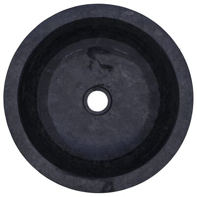 vidaXL Kupaonski ormarić od masivne tikovine crni mramorni umivaonici