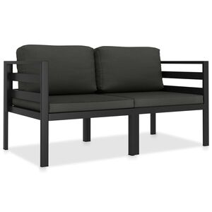 vidaXL 2-dijelni set vrtnih sofa s jastucima aluminijski antracit