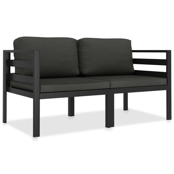 vidaXL 2-dijelni set vrtnih sofa s jastucima aluminijski antracit