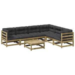 vidaXL 7-dijelni set vrtnih sofa od impregnirane borovine s jastucima