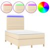 vidaXL Krevet box spring s madracem LED krem 120 x 200 cm od tkanine