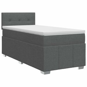 vidaXL Boxspring krevet s madracem Tamnosiva 90 x 190 cm Tkanina