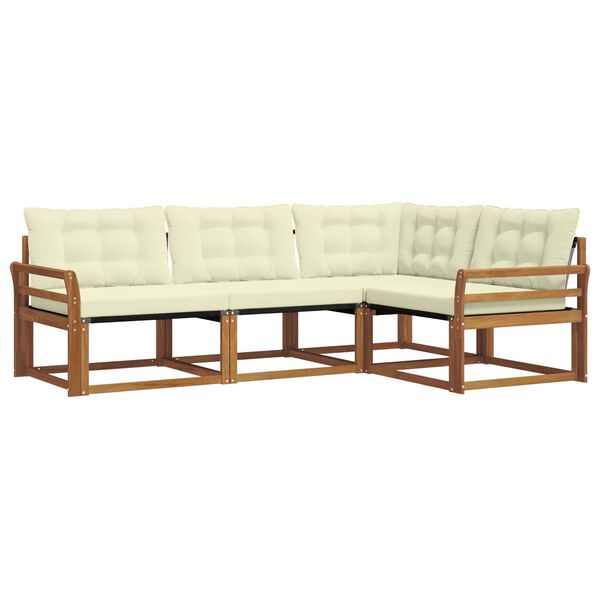 vidaXL Set vanjskih sofa s jastukom 4 pcs Prirodna i krem