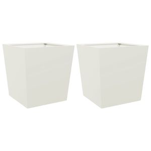 vidaXL Vrtne sadilice 2 kom bijele 50 x 50 x 50 cm čelične