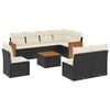 vidaXL 9-dijelni set vrtnih sofa s jastucima crni od poliratana