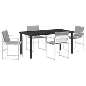 vidaXL Vrtni set za objed 5 pcs Bijela 160 x 80 x 73 cm