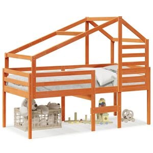 vidaXL Visoki krevet s krovom vo&scaron;tano smeđi 80x200 cm masivna borovina