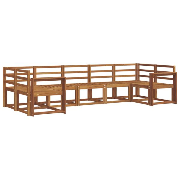 vidaXL Set vanjskih sofa 7 pcs Prirodna Čvrsto drvo akacije