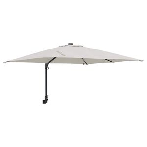 vidaXL Vrtni suncobran S LED lampica Pijesak 248,5 x 247,5 x 160 cm