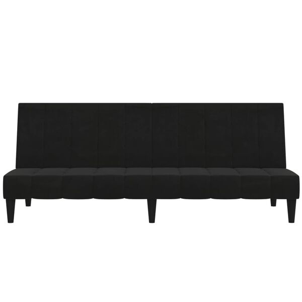 vidaXL Dvosjed na razvlačenje od mikrovlakana crni
