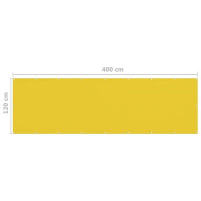 vidaXL Balkonski zastor žuti 120 x 400 cm HDPE