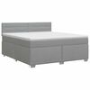 vidaXL Boxspring krevet s madracem Svjetlosiva 160 x 200 cm Tkanina