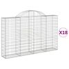 vidaXL Lučne gabionske ko&scaron;are 18kom 200x30x120/140cm pocinčano željezo
