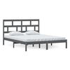 vidaXL Okvir za krevet od masivne borovine sivi 160 x 200 cm