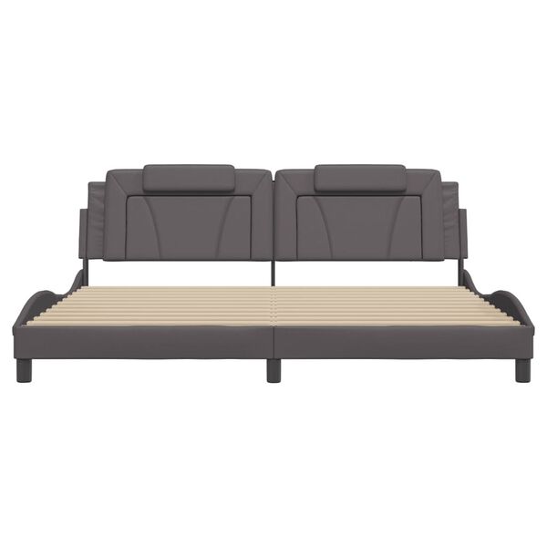 vidaXL Okvir za krevet Viana bez madraca sivi 200x200 cm od umjetne kože