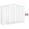 vidaXL Lučne gabionske ko&scaron;are 2 kom 200x50x140/160cm pocinčano željezo