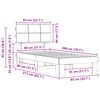 vidaXL Krevetni okvir s tapiciranim uzglavljem Sivo-smeđa 80 x 200 cm