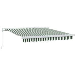 vidaXL Povlačivi tende Zelena i bijela 300 x 250 cm Platno i Aluminij