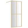 vidaXL Stijenka za walk-in tu&scaron; s prozirnim staklom ESG zlatna 80x195cm