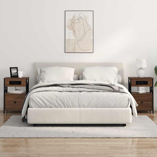 vidaXL Noćni ormar Smeđi hrast 40 x 31 x 60 cm Konstruirano drvo