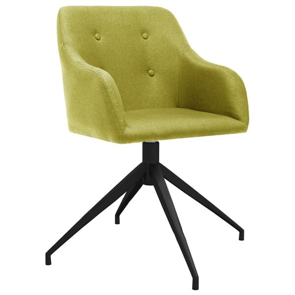 vidaXL Okretne blagovaonske stolice od tkanine 4 kom zelene