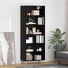 vidaXL Highboard Crni hrast 69,5 x 32,5 x 180 cm Konstruirano drvo