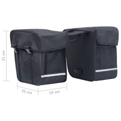 vidaXL Dvostruka torba za prtljagu bicikla vodootporna 35 L crna