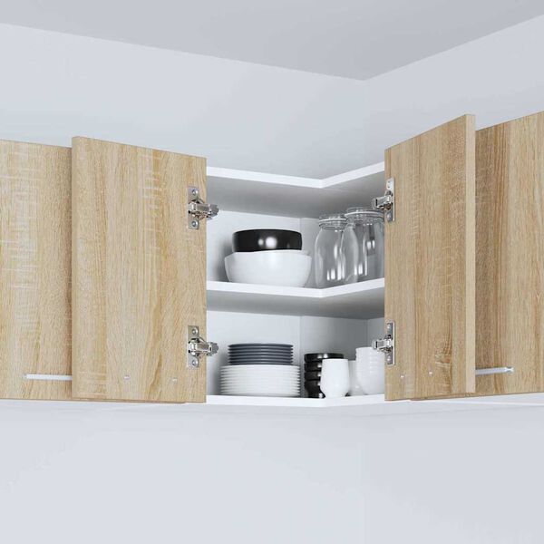 vidaXL Viseći ormarić s pohranom Sonoma hrast i bijela 57 x 57 x 40 cm