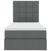 vidaXL Krevet s prostorom za pohranu s LED-om Tamno siva 90 x 200 cm