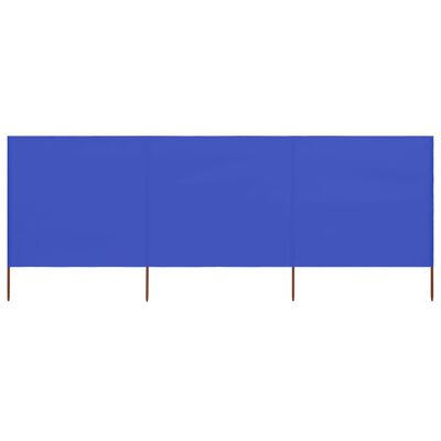 vidaXL Vjetrobran s 3 panela od tkanine 400 x 80 cm azurno plavi