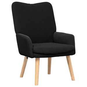 vidaXL fotelja Crna 63 x 67 x 94 cm Vuna i Plywood