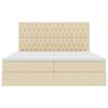 vidaXL Krevet s od storage s madracem Krema 200 x 200 cm Lažna koža