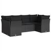vidaXL 6-dijelni set vrtnih sofa s jastucima crni od poliratana