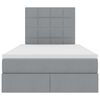 vidaXL Krevet s prostorom za pohranu s LED-om Svijetlo siva Poliester