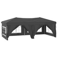 vidaXL Sklopivi šator za zabave s bočnim zidovima 3 x 6 m antracit