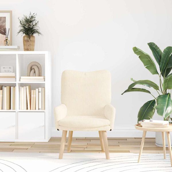 vidaXL fotelja Krema 63 x 67 x 94 cm tkanina