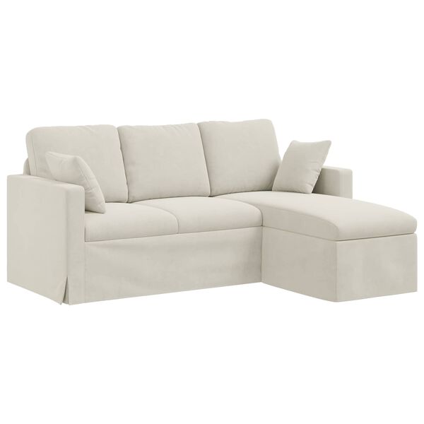 vidaXL Sofa Krema 198 x 134 x 80 cm Bar&scaron;un