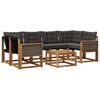 vidaXL Set vanjskih sofa s jastukom 7 pcs Prirodna i crna