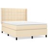 vidaXL Krevet s oprugama i madracem krem 140x200 cm od tkanine