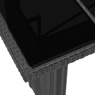 vidaXL 7-dijelni vrtni blagovaonski set od poliratana s jastucima crni