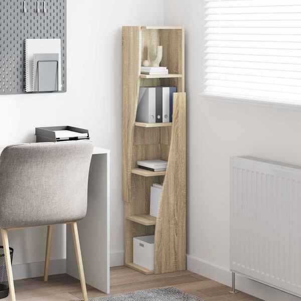 vidaXL Kutni ormarić Sonoma hrast 27,5x27x140cm Konstruirano drvo