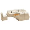 vidaXL 9-dijelni set vrtnih sofa s jastucima bež od poliratana