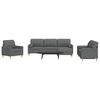 vidaXL 4-dijelni set sofa s tabureom i jastucima tamnosivi tkanina