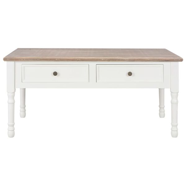 vidaXL Stolić za kavu bijeli 100x50x46 cm od masivnog drva paulovnije